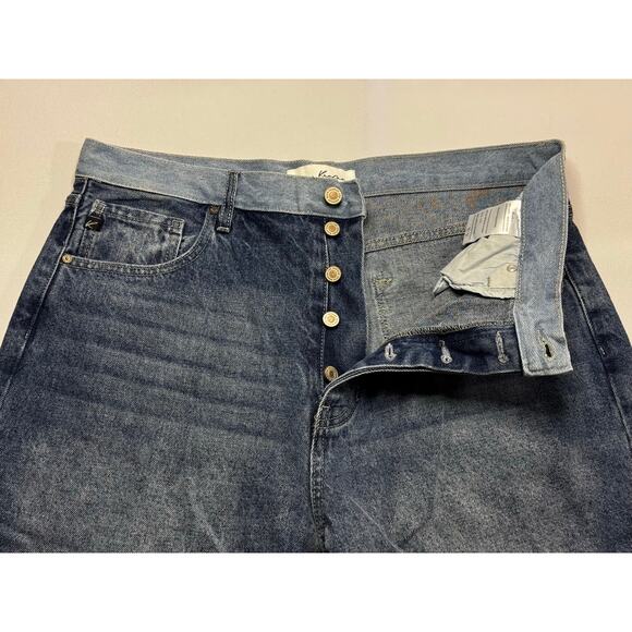 Kancan Women's 2-Tone Button Fly Tapered Leg Blue Denim Jeans - Sz 15 (36x28.5) - Picture 2 of 6
